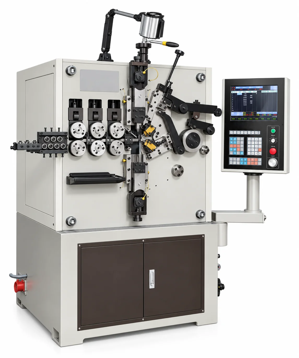 CNC compression spring machine with CNC control panel
